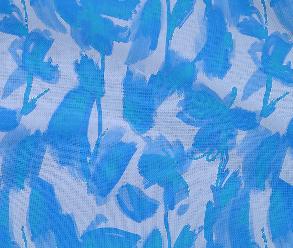 oneOone Cotton Flex Medium Blue Fabric Florals Diy Clothing Quilting Fabric Print Fabric By Yard 40 Inch