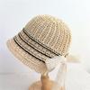 ins sunscreen straw hat women's summer travel shading breathable straw bucket hat outdoor seaside temperament basin hat