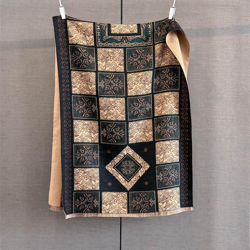 Soft Faux Cashmere Scarf Women With Paisley Warm Thick Wrap Shawl Winter