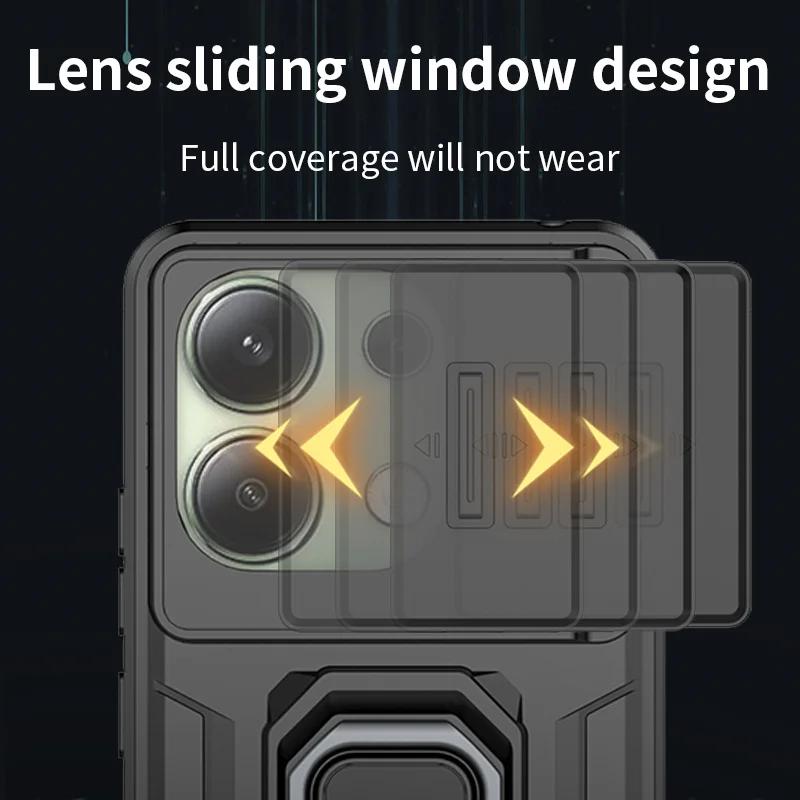 Armor Case For Xiaomi Poco X6 Pro F6 F5 M6 Pro C65 5G 4G Protective Cover Ring Magnetic Holder Coque Fundas Capa
