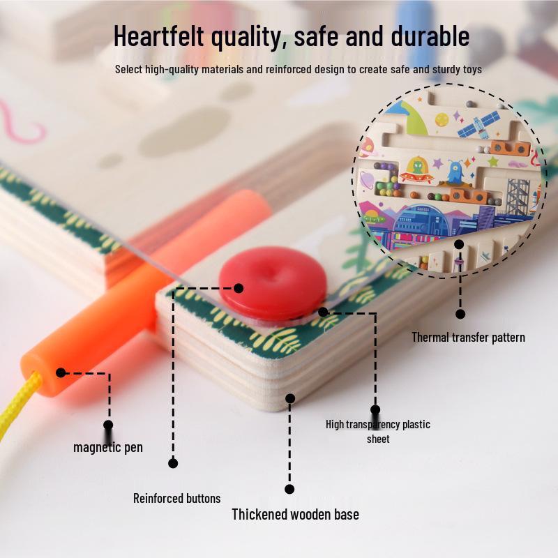 Children's Magnetic Maze Toy: Educational Pen-Control Focus & Color Sorting Game