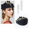 Crystal Flower Fascinator Hat for Teaparty Cocktail Party Women Flapper Costume Roleplay Stewardess Hat for Formal Event