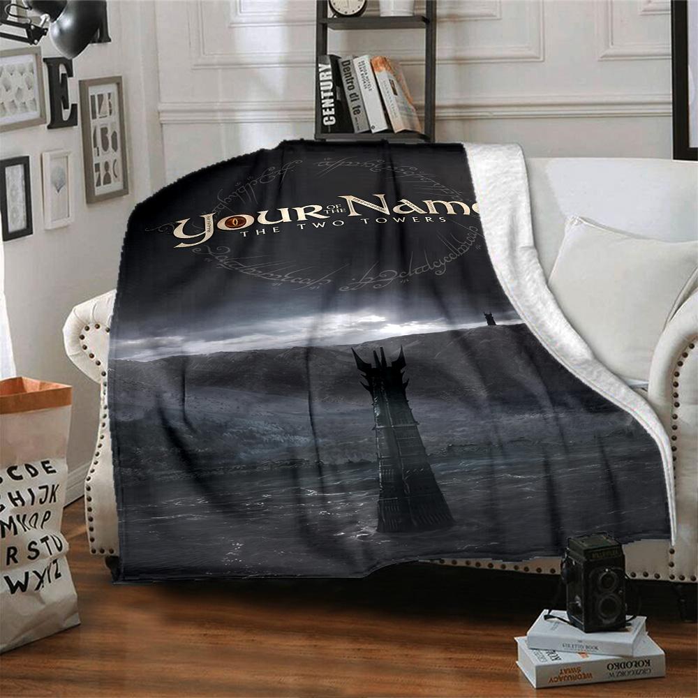 Lord Rings Customize Text Blanket Gift Customizable Blanket Soft & Cozy Versatile for Nap Chair Bed Couch Ideal for All Seasons