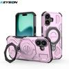 KEYSION Shockproof Magnetic Case for iPhone 17 Pro Max TPU+PC Upright Live Metal Ring Stand Phone Back Cover for iPhone 17 Air