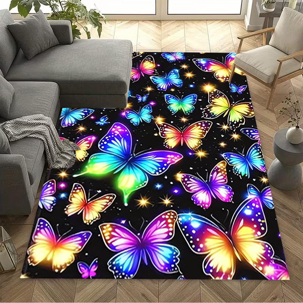 1pc Butterfly Design Home Carpet Non-slip Office Decor Gift Living Room Bedroom