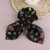 Hair Band Floral Print Bunny Ears Shape Elastic Hair Tie No Irritating Scalp Hair Rope Versatile Hair