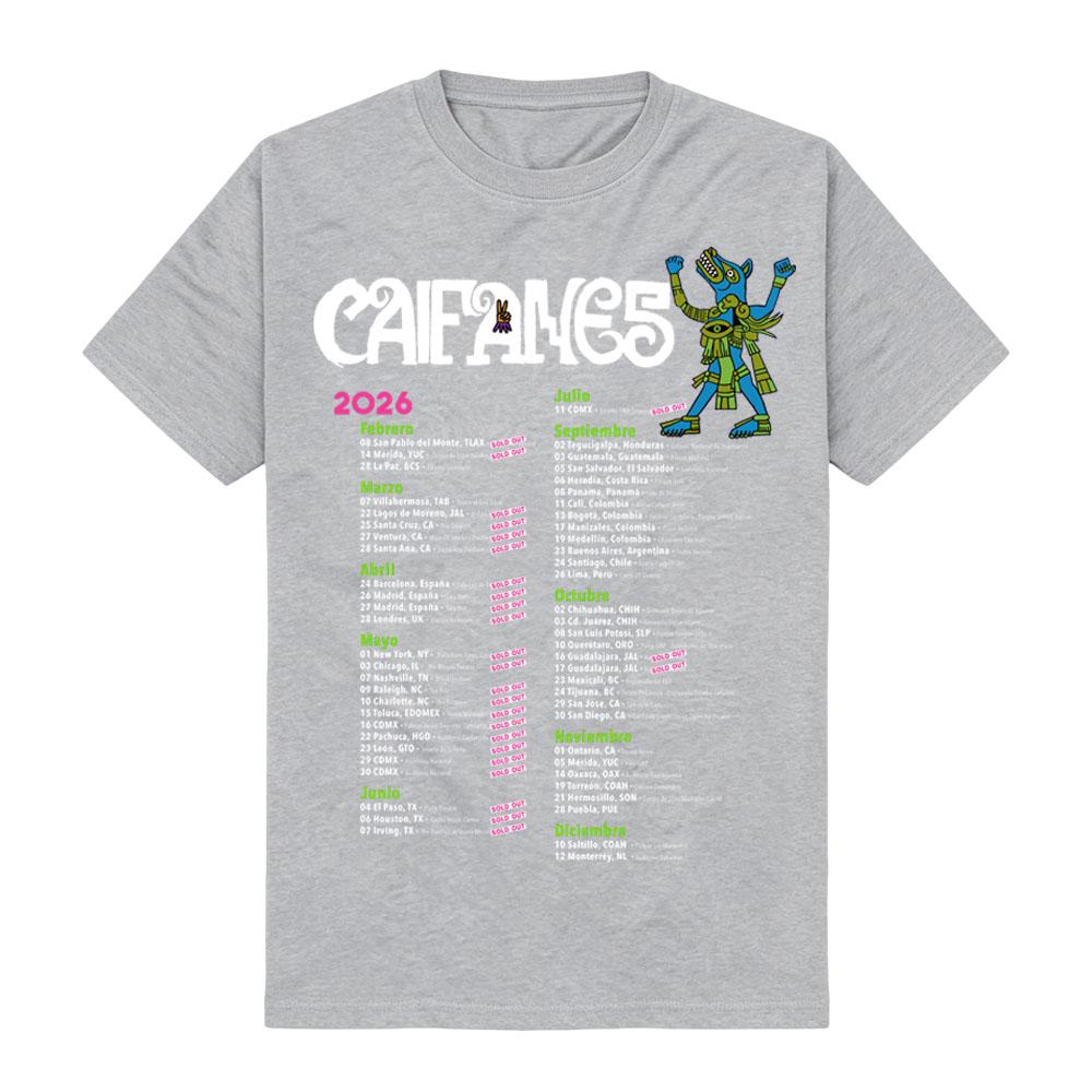 NEW Caifanes Band 2026 Tour Date T Shirt Purple Grunge Fashion Round Neck High Quality Comfortable Short Sleeve Aldult Unisex