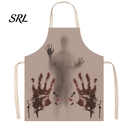 Halloween Theme Photography Butcher Apron with Realistic Blood Stain, Washable Protective Work Apron, Novelty Barbecue Horror Costume Prop for Cosplay