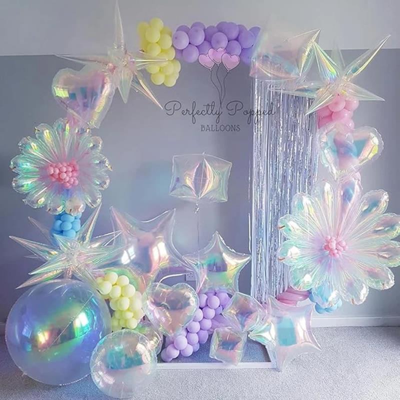 19-calowy laserowy przezroczysty balon foliowy gwiazda serce hel powietrze globos dla dzieci dorosłych urodziny ślub baby shower dekoracja na przyjęcie