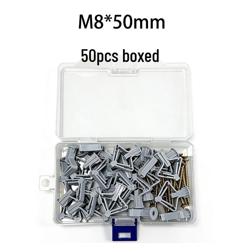 

50pcs Boxed Butterfly Expansion Tubes with Self-Drilling Screws for Drywall Anchors