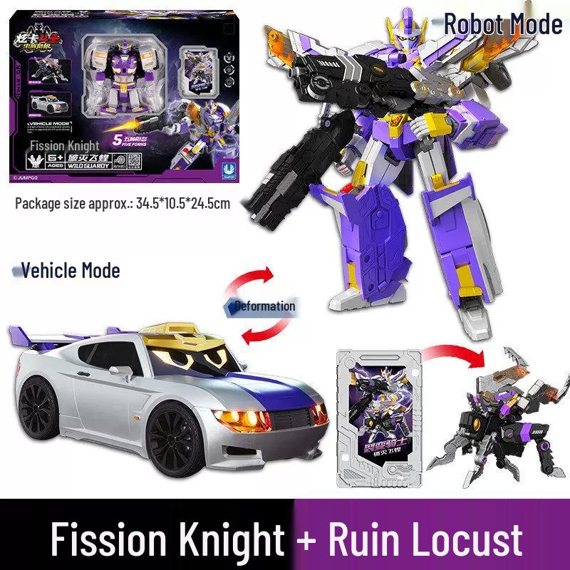 Xuan Card Fighter 2: Blue Lightning Thunder King Flame Dragon Transforming Robot Car Toy
