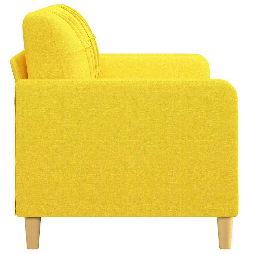 2 Seater Sofa Light Yellow 140 Cm Fabric