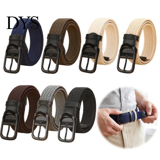 Campus Style Woven Belt Elastic for Women, No Punching Adjustable Waist with Breathable Webbing Retro Metal Pin Buckle, Casual Stretchy Jeans
