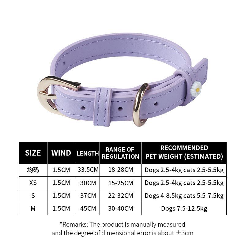 Streng ausgewählte neue Mikrofaserkunstleder kleine Gänseblümchen Katze Schmuckhalsband ultraleicht edel Haustierbedarf Halsband Auswahl