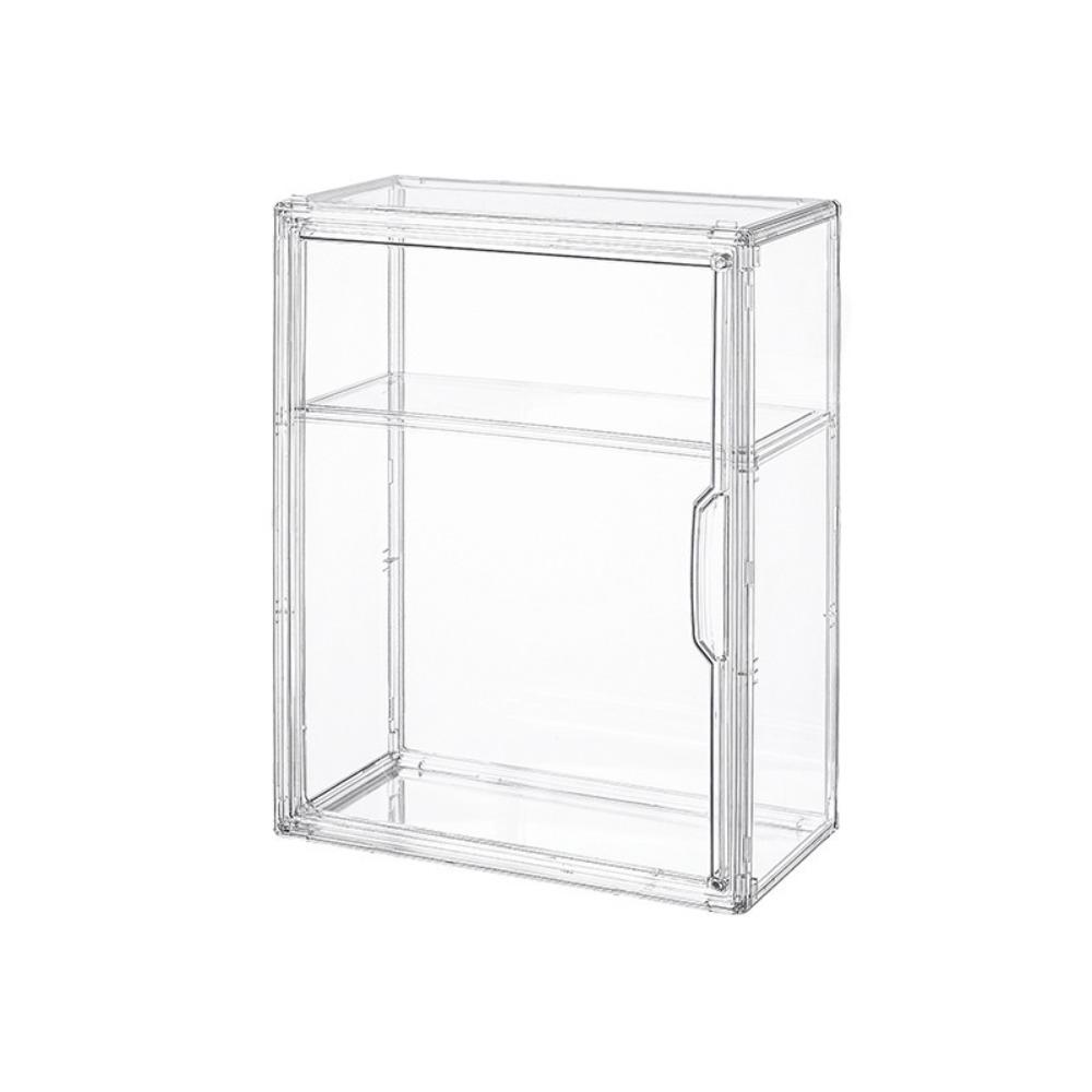 Acrylic Transparent Display Box Wall-Mounted Magnetic Model Storage Box with Lid Stackable Cosmetic Organizer Rack Collectibles