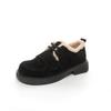 Winter fleece frosted leather shoes women's fluffy shoes new women's shoes soft sole low top cotton shoes outer wear