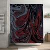 GAELuxury Marble Print Shower Curtain Waterproof Bath Decor for Modern Bathroom Design Red Black Grey Pattern Size 180X240cm