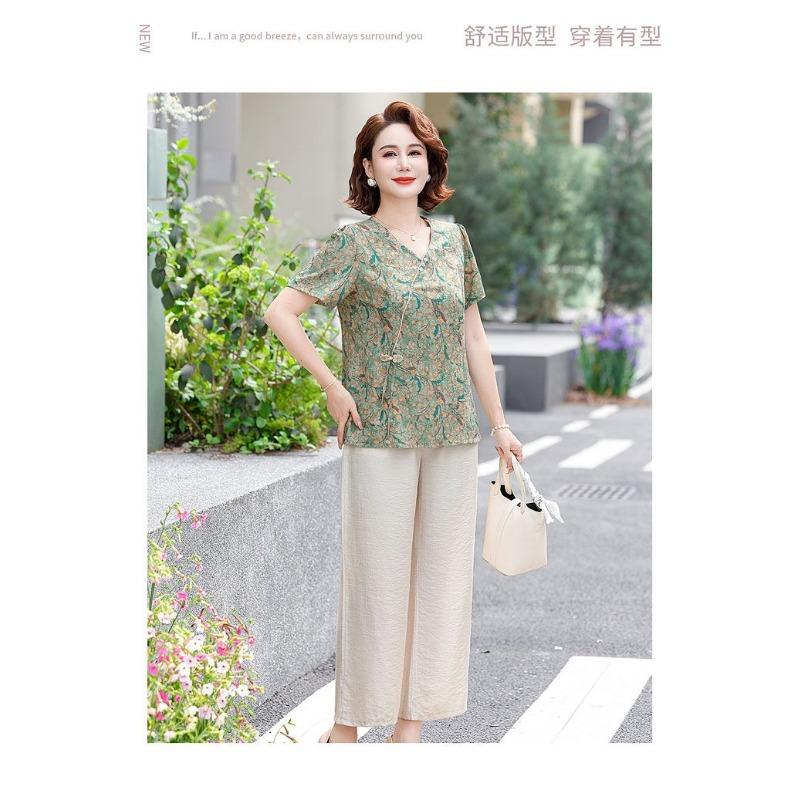 Summer New Chiffon Shirt Casual Top Temperament Middle-aged Chinese Style Shirt Summer