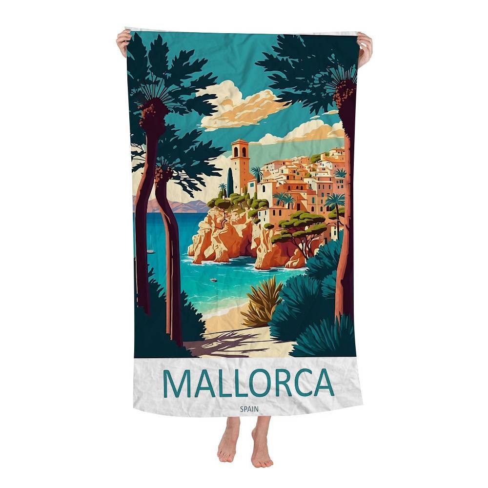 Reise Mallorca Mikrofaser Strandtuch Saugfähig Schnelltrocknend Weich Yoga Schwimmen Resort Bergsteigen Handtuch