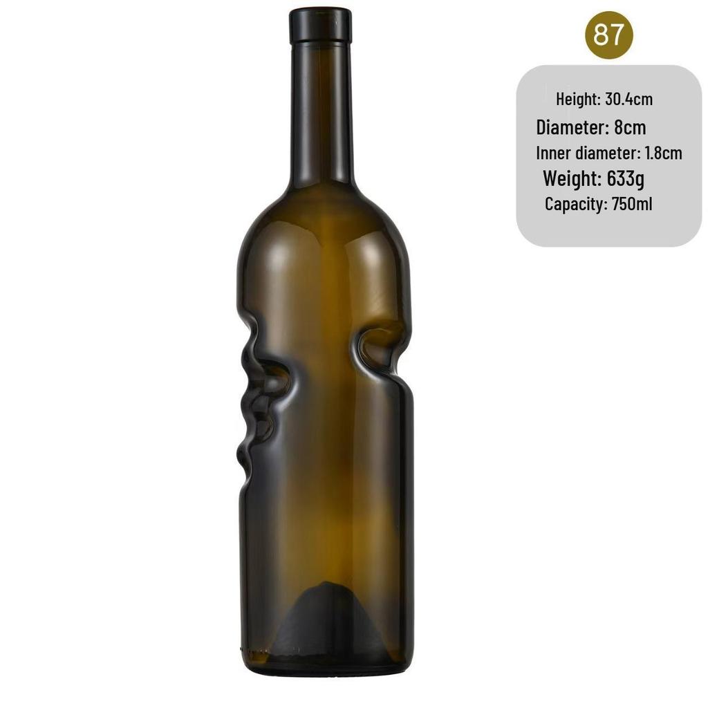 In-Stock Burgundy Green Glass Wine Bottle - Ideal for Red Wine, Liquor, Home Brewing, and Fruit Wine Storage