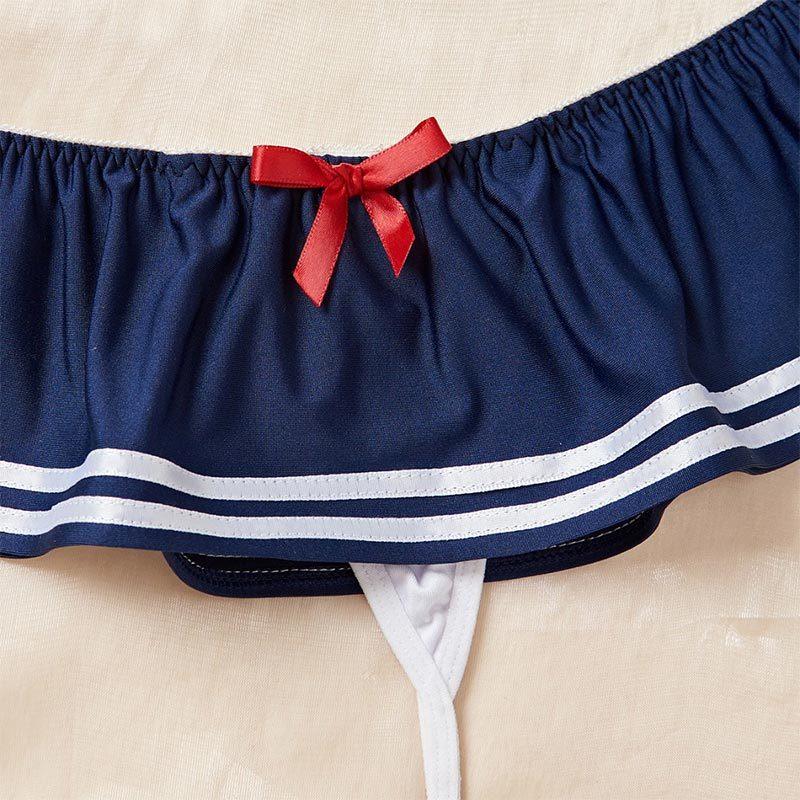 Japanese Blue White Cute Sexy Sailor Style Lingerie Set Sexy Uniform Lingerie Boudoir Photo Clothing Props Comfortable Fabric