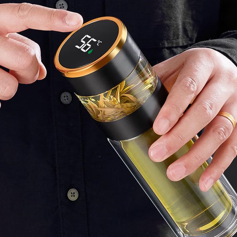 Shangheng Smart Temperature Double-Layer Insulated Glass Tea Mug 500ml