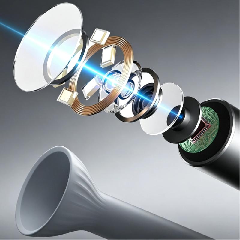 1 Set Video Ear Endoscope Ear Wax Removal Tool Digital Otoscope Camera 1.38'' Screen Hd1080P Visual Ear Cleaner With 8Leds