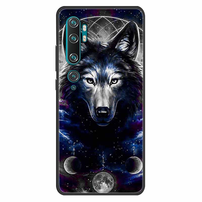 For Xiaomi Mi Note 10 Case Silicone Soft Owl Lion TPU Fashion Back Cover For Xiaomi Mi Note10 Cases Protective Printed Covers