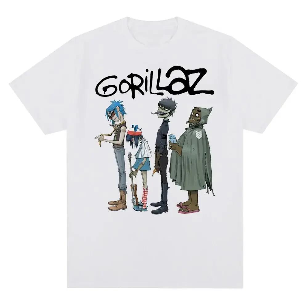 Music Band Gorillazs Punk Rock Print T Shirt 90s Casual Fashion Short Sleeve Plus Size T Shirt Unisex Graphic T Shirts