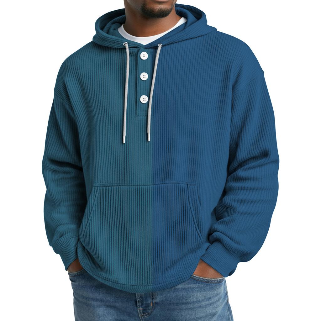 Men's Leisure Loose Three Clicks Color Clashing Hooded Hood Hoodie