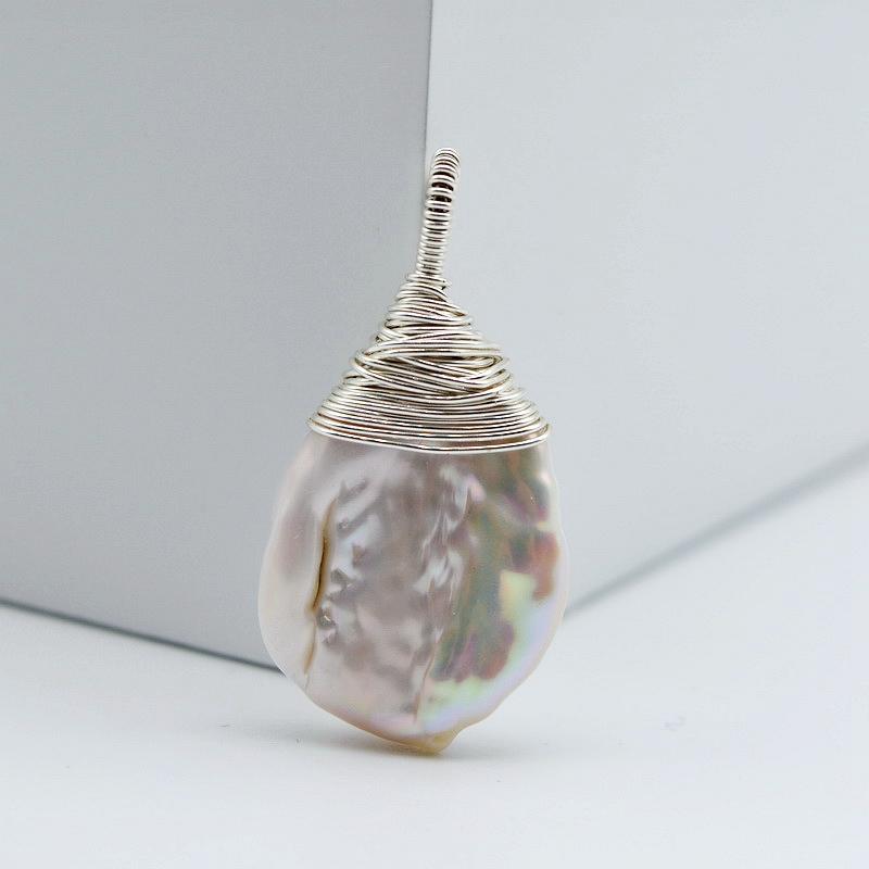 Подвеска в стиле барокко с натуральным белым пресноводным жемчугом — фото 5