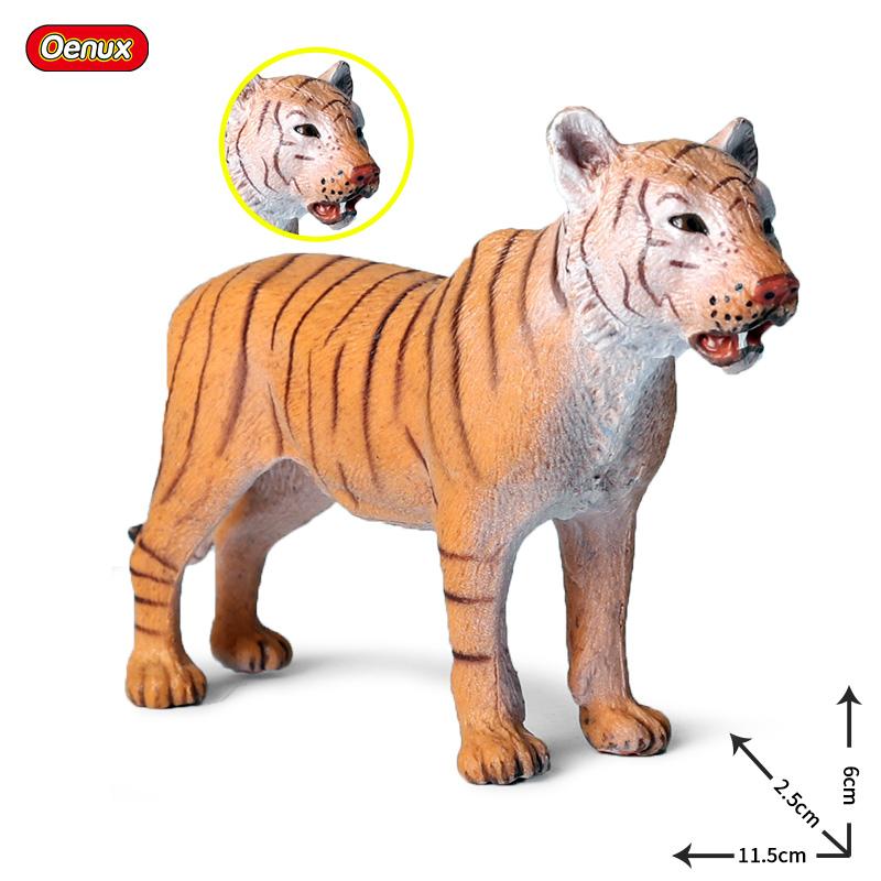 Oenux Original African Wild Animals Simulation Savage Bengal Tiger Siberian Tiger White Tiger Lion PVC Model Educational Toys