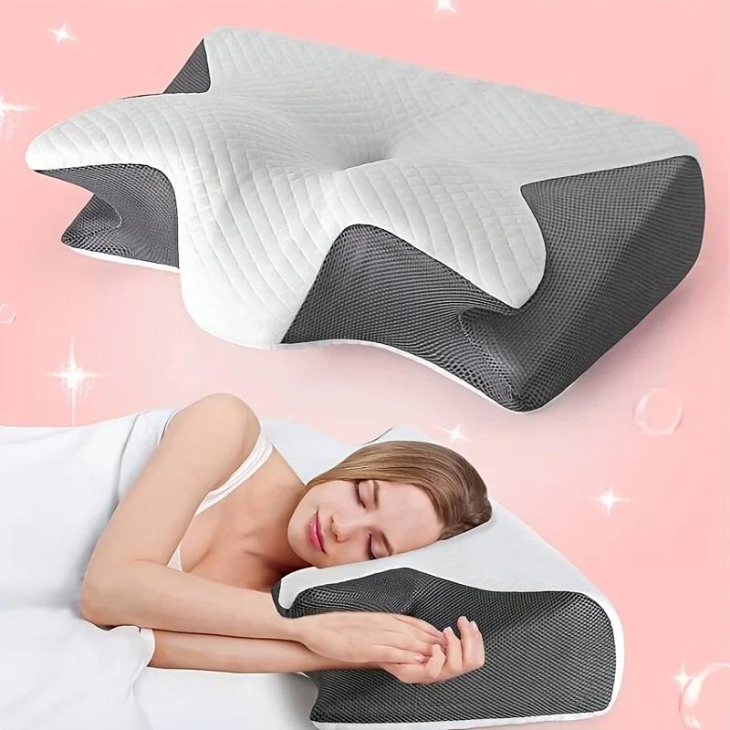 Ergonomic Butterfly Cervical Pillow, Slow Rebound Memory Foam Neck Pillow, Breathable Orthopedic Sleeping Pillow for Daily Rest