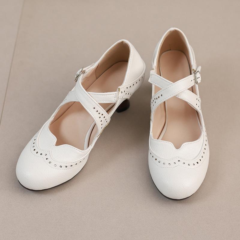 Women's High-heeled Single Shoes Spring and Summer New Large-size Casual Shallow-mouth Low-top Shoes