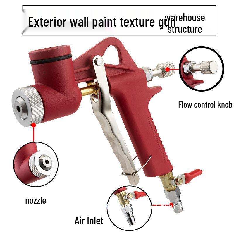 Elastic Texture King 3L Red Spray Gun for Exterior Wall Paint and Cement Mortar