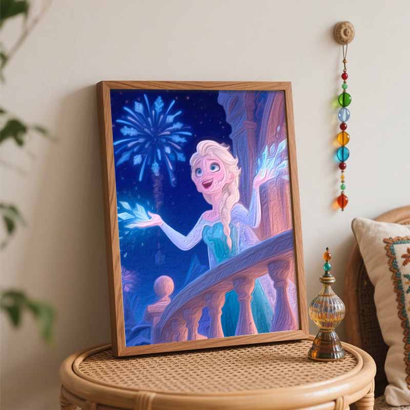 Disney Elsa Frozen Princess Digital Oil Painting Art Kit Hand Painted Home Decor