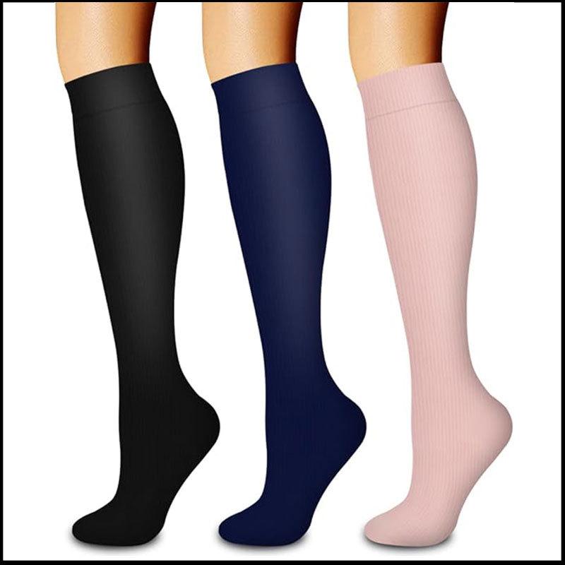 Compression Knee-high Socks Set for Running and Sports - Graduated Support, Multiple Pairs (3/4/6/8)