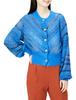 Lily Brown Mohair Jacquard Knit Top LWNT224101 BLU F Lamé Women's