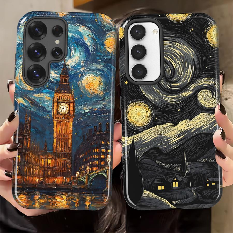 Van Gogh Starry Sky Oil Painting Phone Case for Samsung Galaxy S25 S25Ultra S24 Ultra S23 A56 A16 S23Ultra S20 FE A36 A26 Soft