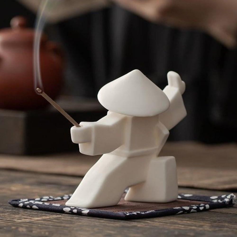 2PCS 3D Printed Samurai Incense Holder Unique Samurai Figurine Incense Stick Burner Plastic Samurai Statue Ornament Gift Idea