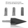 Firewood Bit Cone Wood Splitting Drill Carbon Steel Log Splitter Tool with 3Pcs Removable Shank