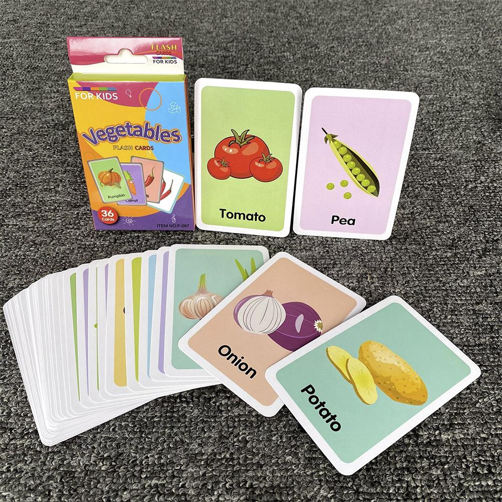 Kids 36PCS/Set Animal Shape Color Time Flash Card Montessori Early Education Learning Educational Toys For Children Gifts