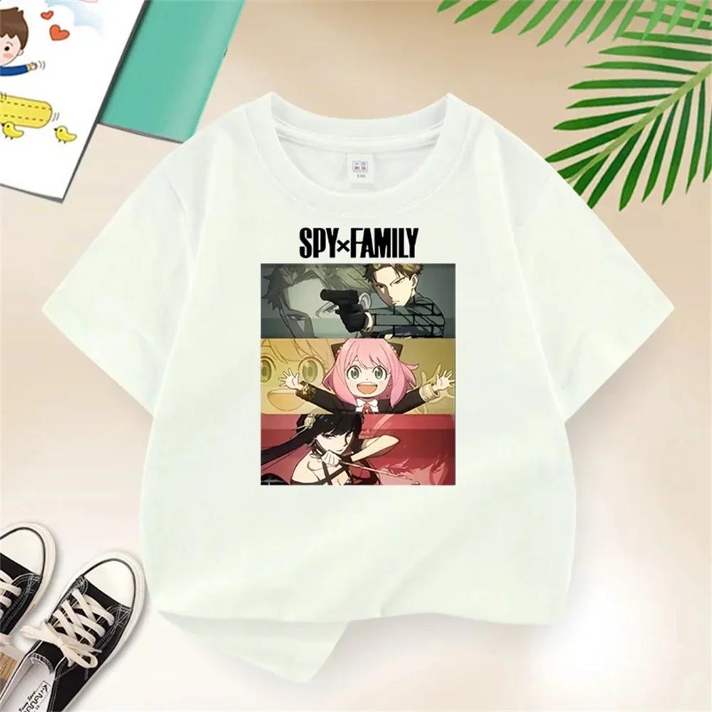 Summer Spy X Family Anya Cartoon Printed T-Shirt for Kids Casual Short Sleeve Top for Boys And Girls Baby Clothes