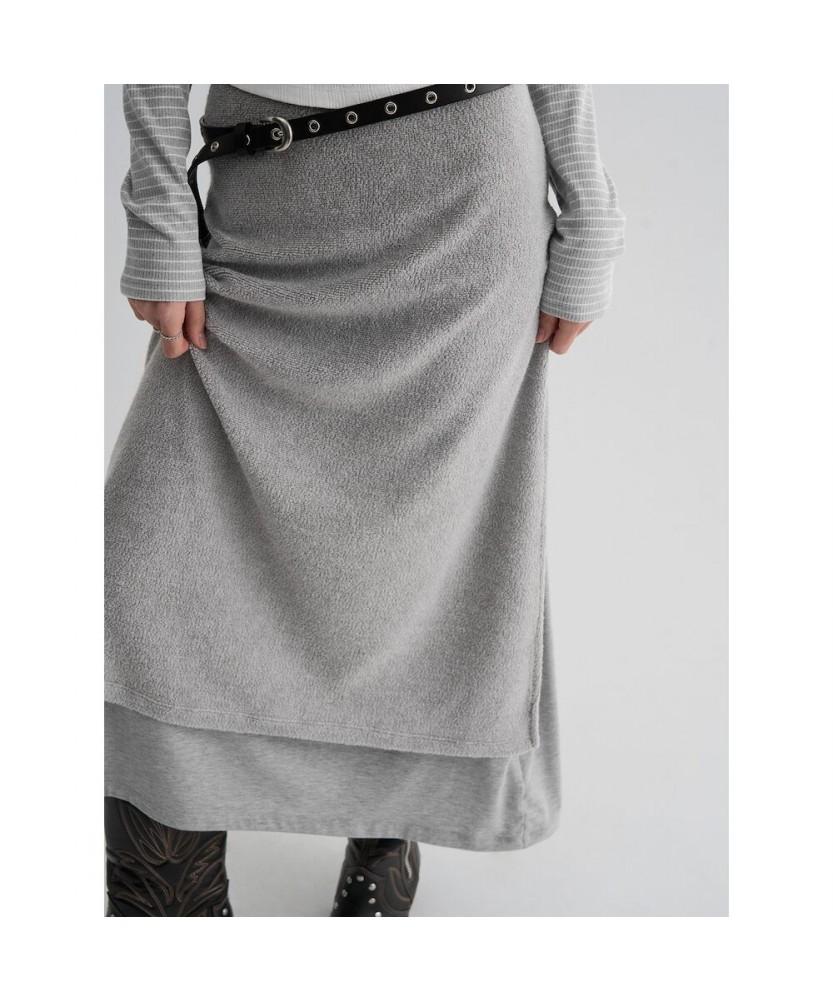 8SECONDS Jersey Layered Skirt Gray