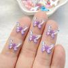 50Pcs Cute Mini Cartoon Colorful Butterflies Nail Art Resin Designer Charms Diy Craft For Nail 3D Decorations Jewelry
