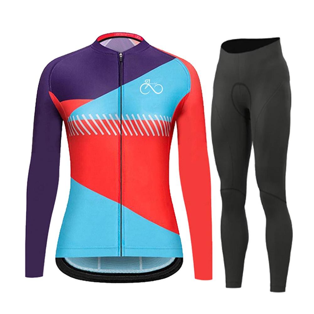 Summer 2026 Fashion Long Sleeves Cycling Jersey Set Breathable Quick Dry Bicycle Jersey Women's Outdoor Sport Mountain Road Bike Cycling Clothing