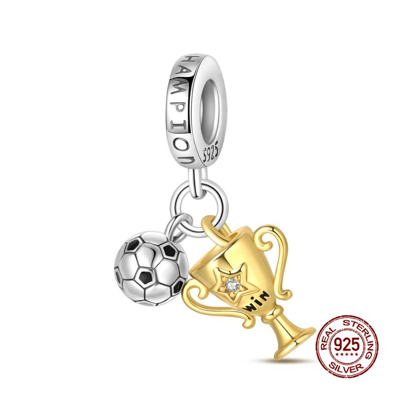 Charms Copper Fit 3Mm Original Bracelet Necklace Womens Sports Fitness Football Series Charms Diy Fine Jewelry Gifts