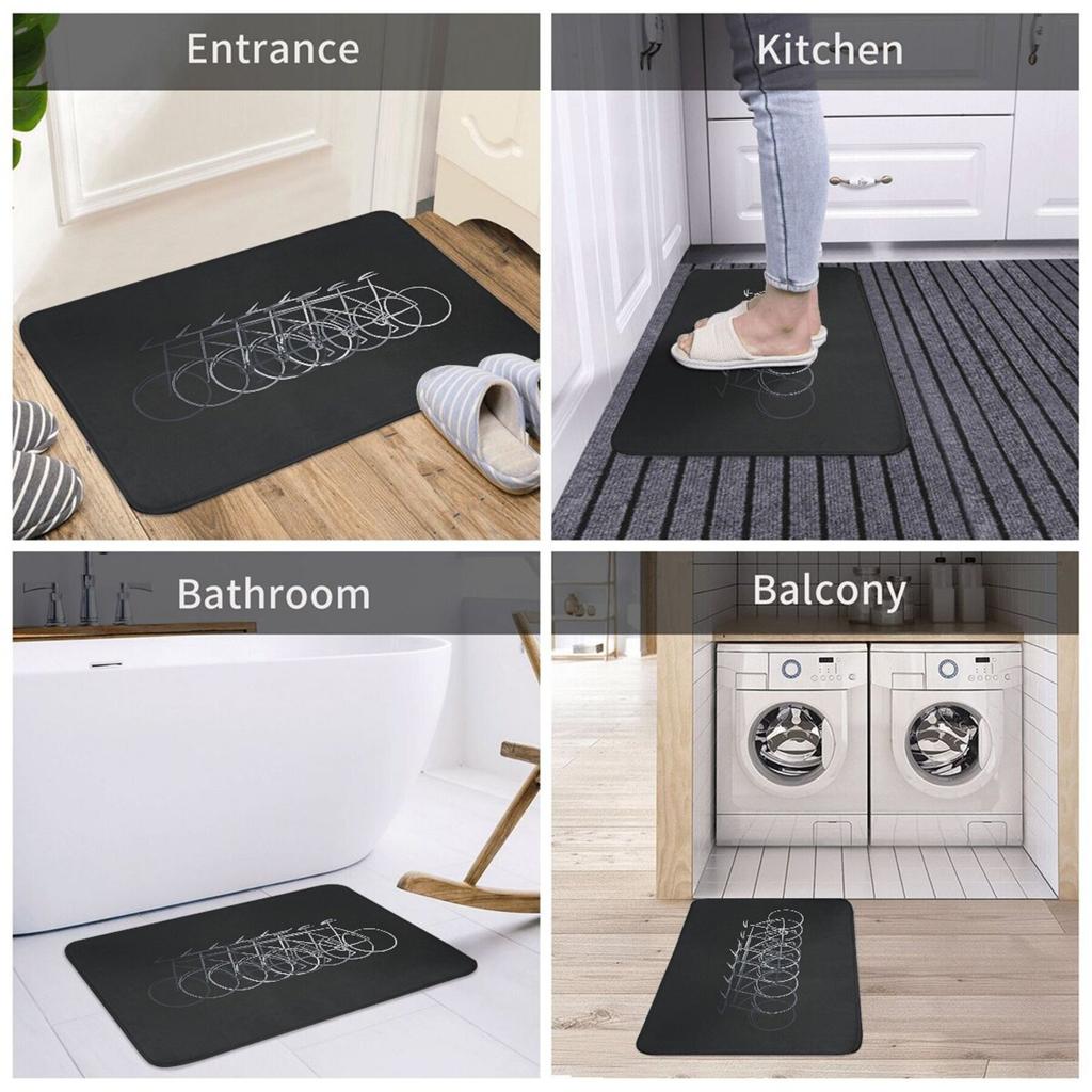 1PC HD Cute Kitten Pattern Door Mats Kitchen Rugs Non-Slip Pop Design Bathroom Rugs Bath Mat Carpet for Home Sink Laundry Decor