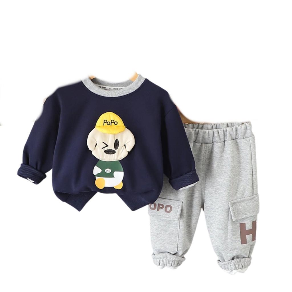 Kids Casual Long-Sleeve Set, Comfortable Daily Wear Outfits