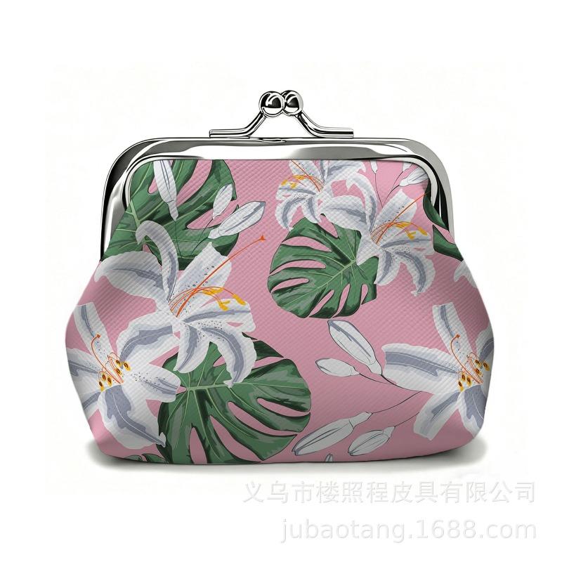 

Hot-selling fresh flower coin wallet cute student small wallet girl mouth gold bag iron ring key bag change bag